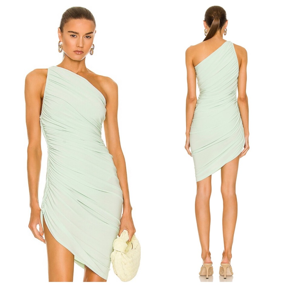 Norma Kamali Diana Mini Dress in Seafoam